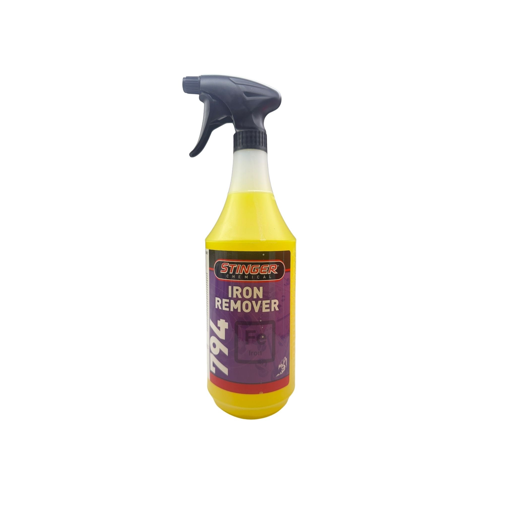 Stinger Chemical 794 IRON REMOVER safely dissolves brake dust and iron contaminants from wheels and paint surfaces.