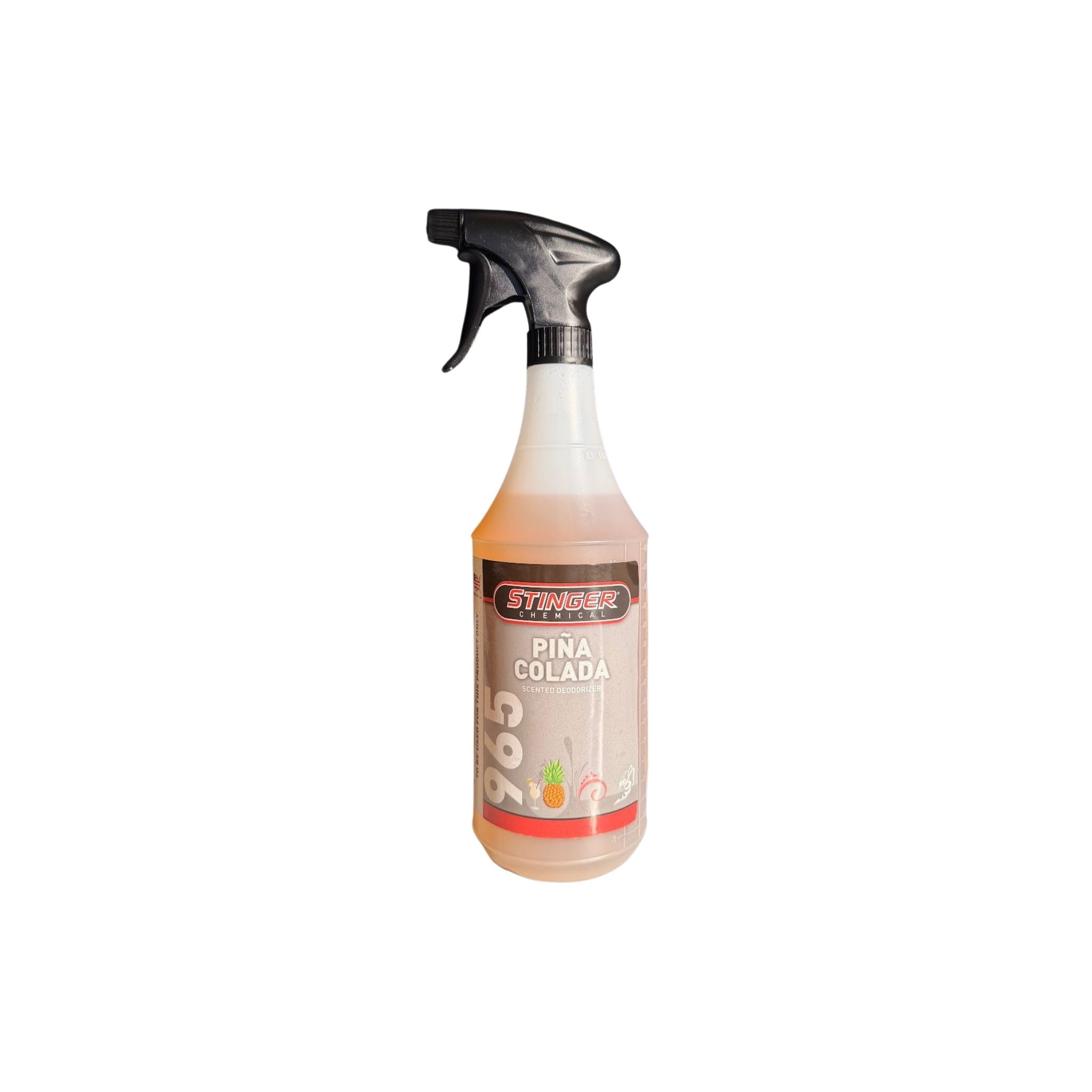 Stinger Chemical Fresh Scent Fragrance in Pina Colada for removal of unwanted odors on carpet and upholstery.