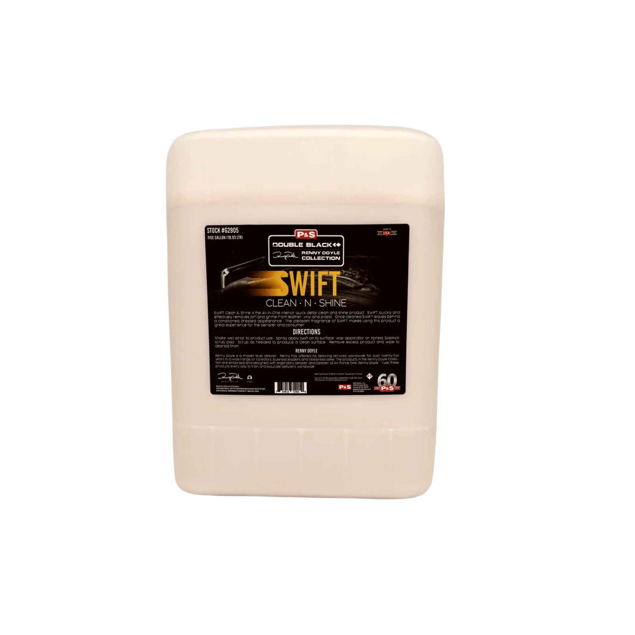 Container of P&S SWIFT Clean & Shine for interior quick detailing and shine on leather, vinyl, and plastic.