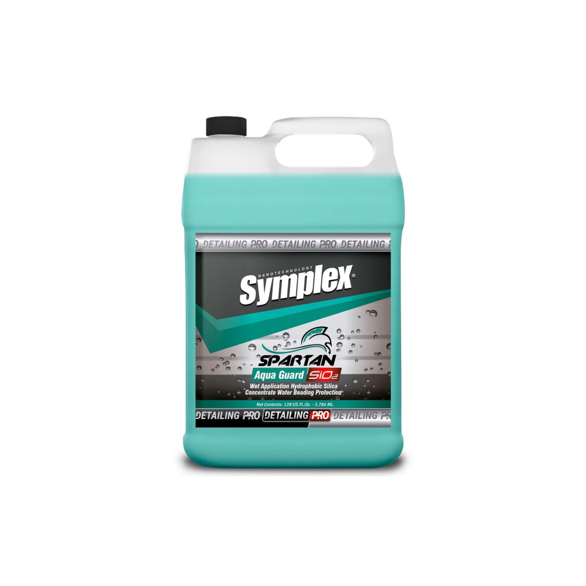 Jug of Symplex Aqua Guard, a protective automotive coating designed for hydrophobic water-repelling performance