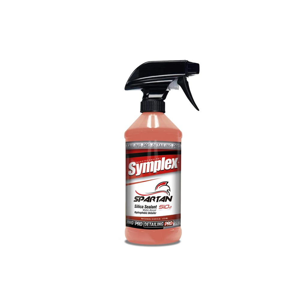 Bottle of Symplex Spartan water-based car sealant for glossy finish