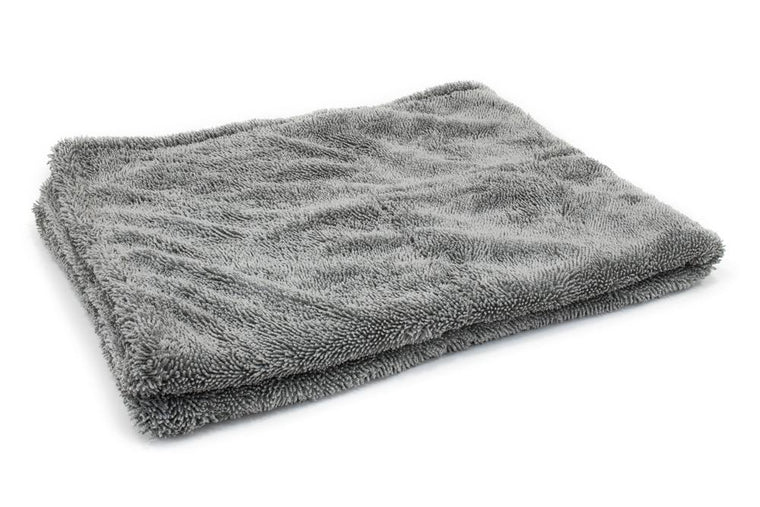 20x30" Gray Dreadnought Microfiber Car Drying Towel with high absorbency and soft, lint-free finish.