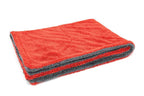 20x30" Red/Gray Dreadnought Microfiber Car Drying Towel with high absorbency and soft, lint-free finish.