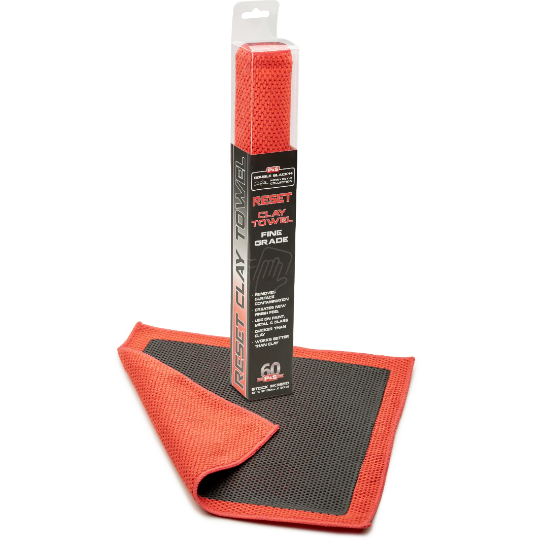 P&S Reset Clay Towel easily glides over the surface to remove contaminants three times faster than clay.