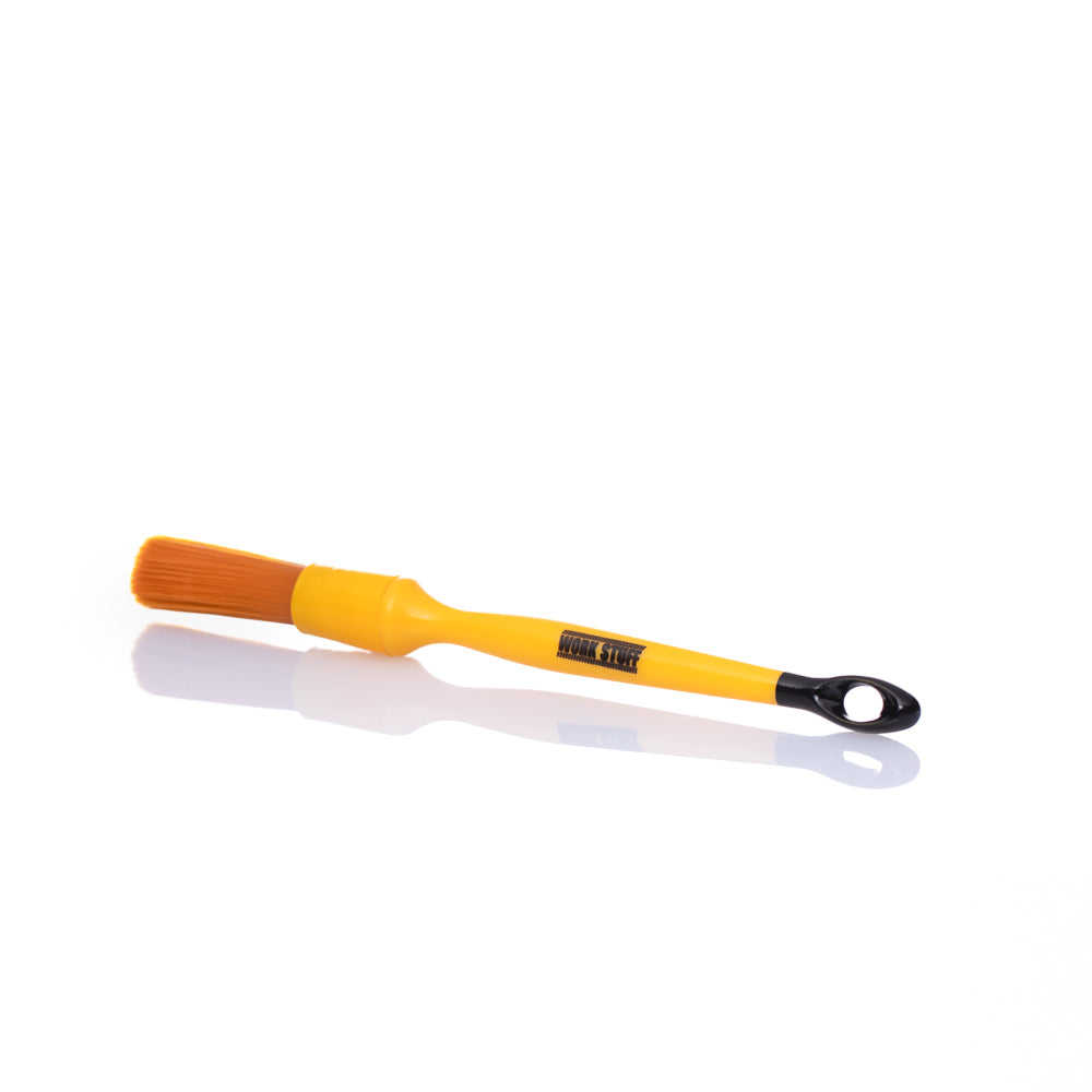 Work Stuff DETAILING BRUSH ALBINO ORANGE ideal for leather care, interior detailing, and prewash cleaning tasks.
