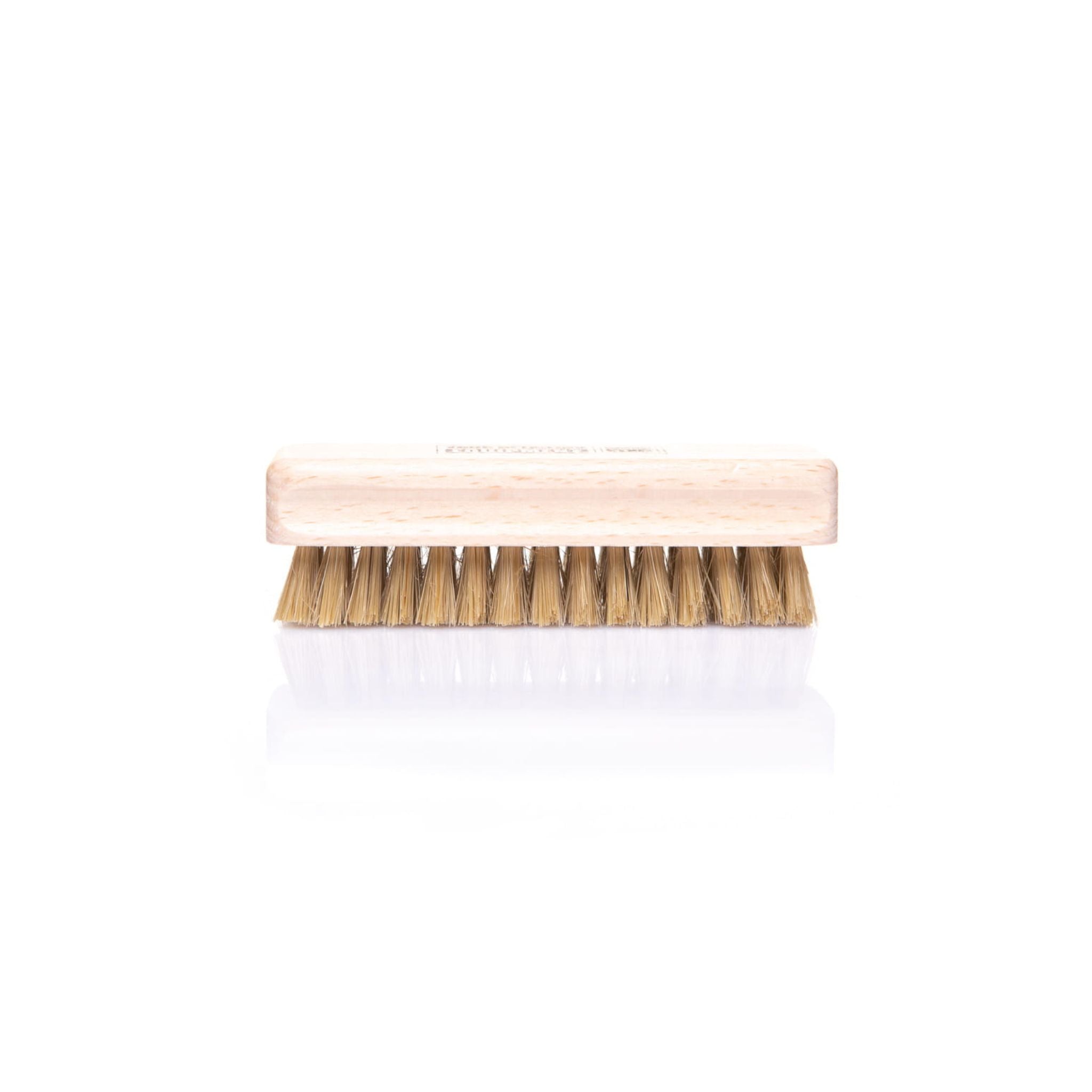 Work Stuff Handy Leather Brush with soft bristles designed for safe, effective cleaning of leather surfaces.