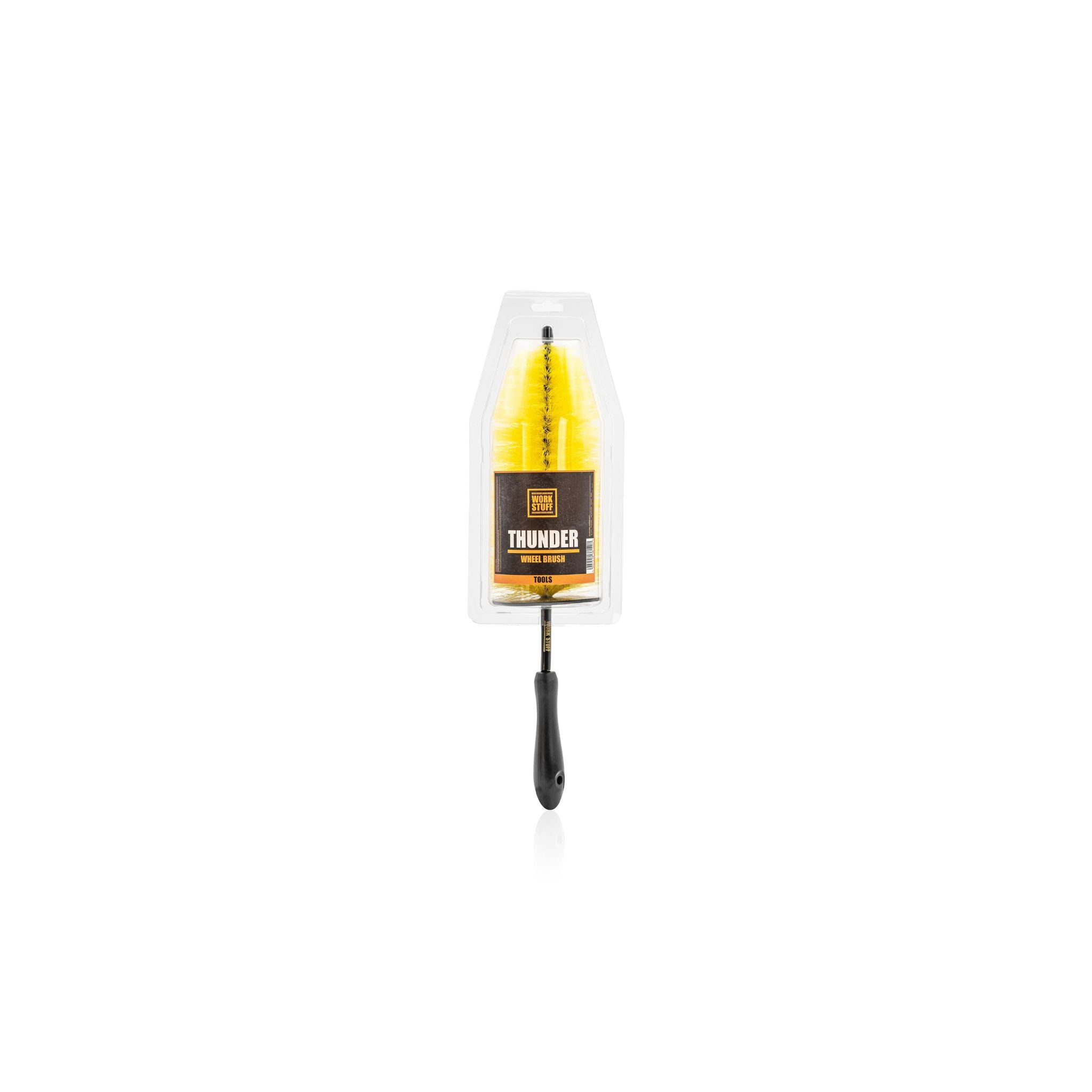 Work Stuff THUNDER wheel brush designed for safe, efficient cleaning of large wheel surfaces and hard-to-reach areas.