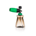 Green and black foam cannon with a clear bottle, sold at Supreme Detailing Superstore.