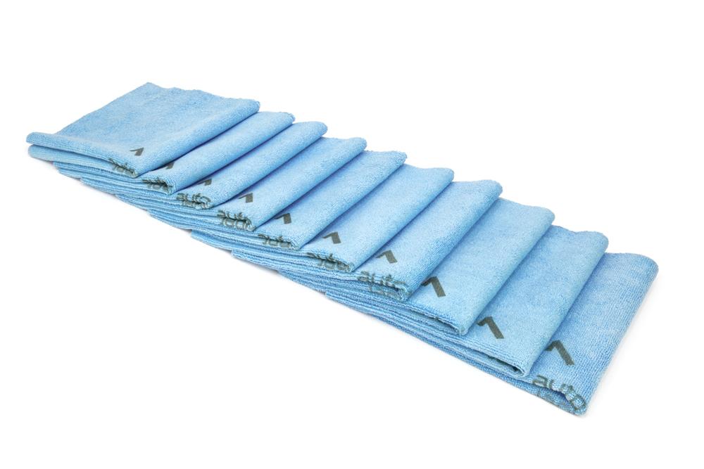 Blue AutoFiber Quadrant Wipe Microfiber Towels, 10-pack, with numbered quadrants for coating application and leveling.