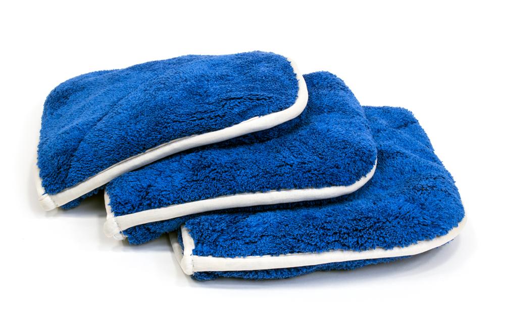 Blue Autofiber Double Flip Rinseless Car Wash Microfiber Towels, 3-pack, for rinseless car washing and detailing.