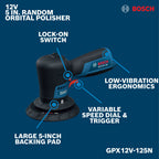 Bosch 12V 5 Inch Random Orbital Polisher (Bare Tool)
