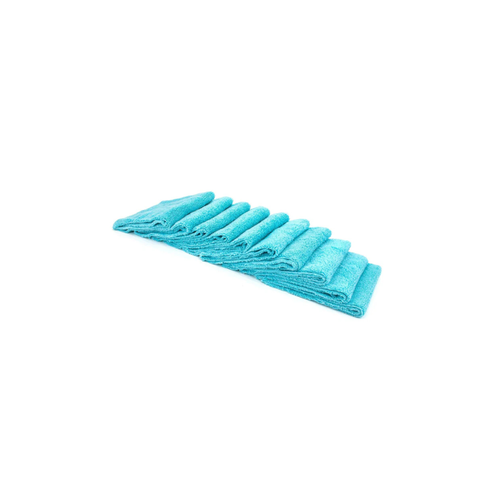 Teal Blue 10 pack AutoFiber Cost What! Edgeless Microfiber Shop Rag 340GSM for general cleaning, polishing, and detailing.