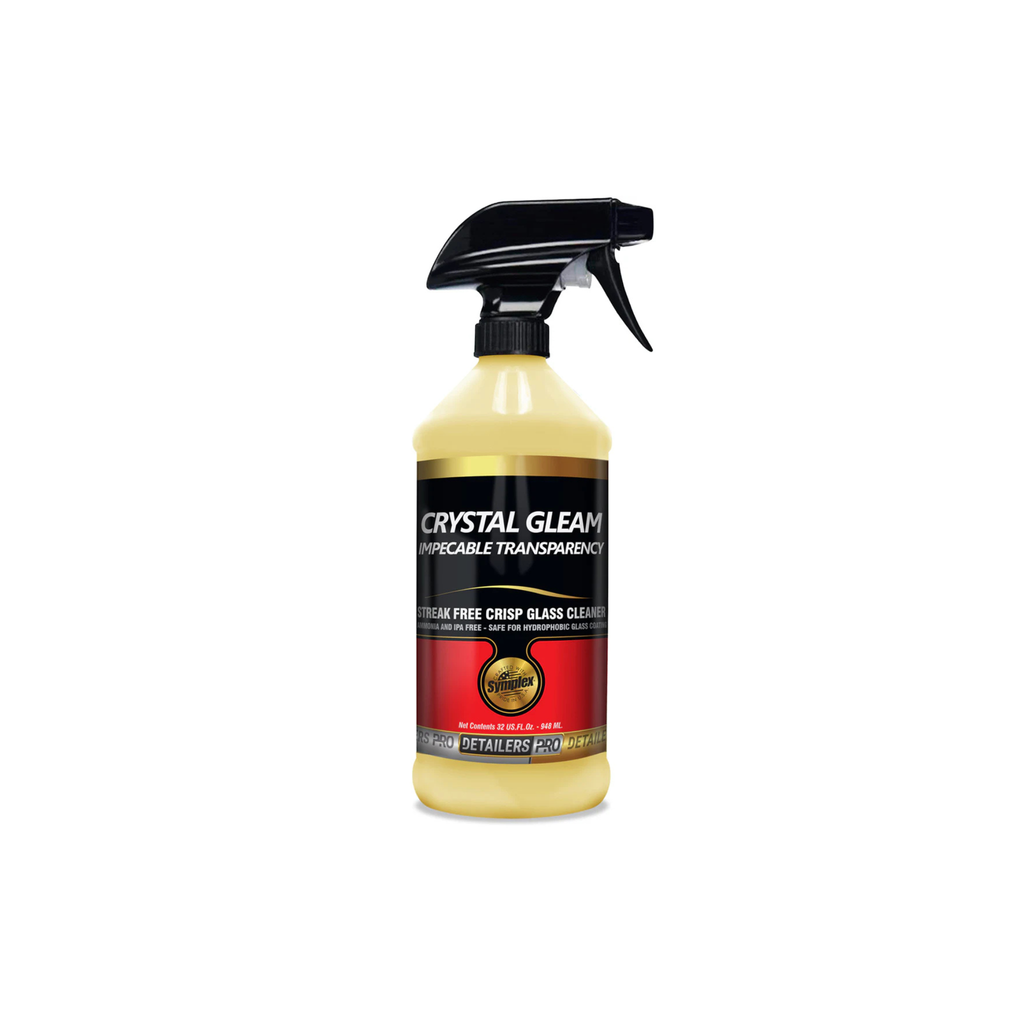 Symplex Crystal Gleam Streak Free Glass Cleaner 32 Oz bottle Safe On hydrophobic Surfaces.