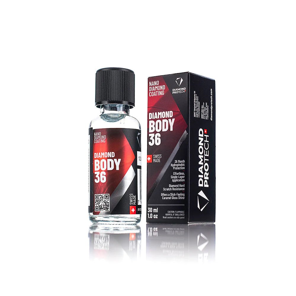 Diamond ProTech Diamond Body 36 coating with nanodiamonds for extreme gloss, slickness and scratch resistance.