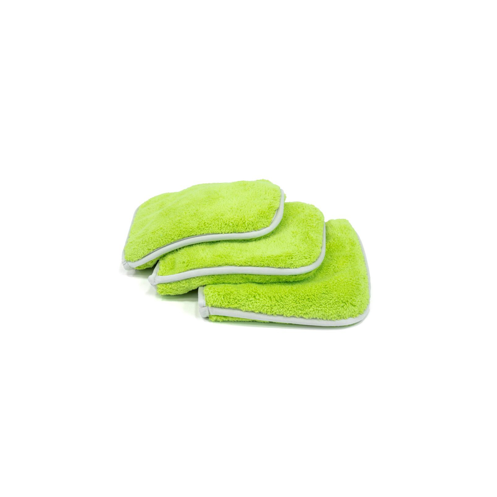 Green Autofiber Double Flip Rinseless Car Wash Microfiber Towels, 3-pack, for rinseless car washing and detailing.