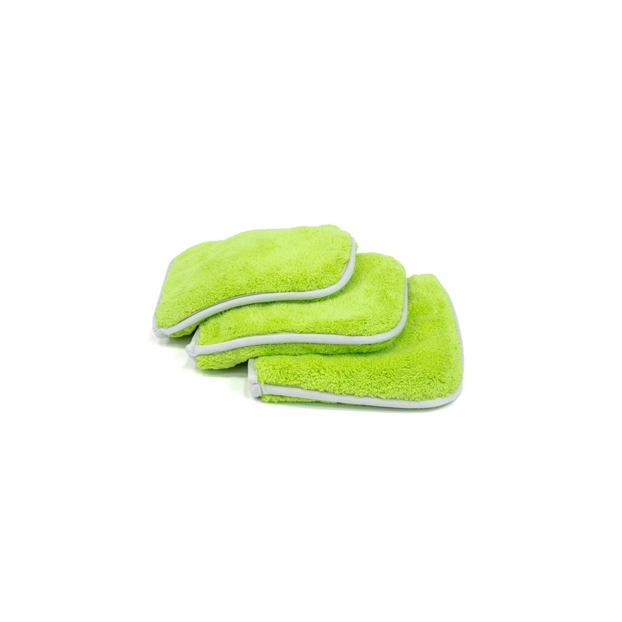 Green Autofiber Double Flip Rinseless Car Wash Microfiber Towels, 3-pack, for rinseless car washing and detailing.
