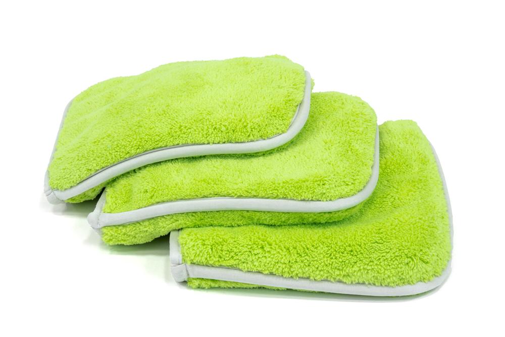 Green Autofiber Double Flip Rinseless Car Wash Microfiber Towels, 3-pack, for rinseless car washing and detailing.