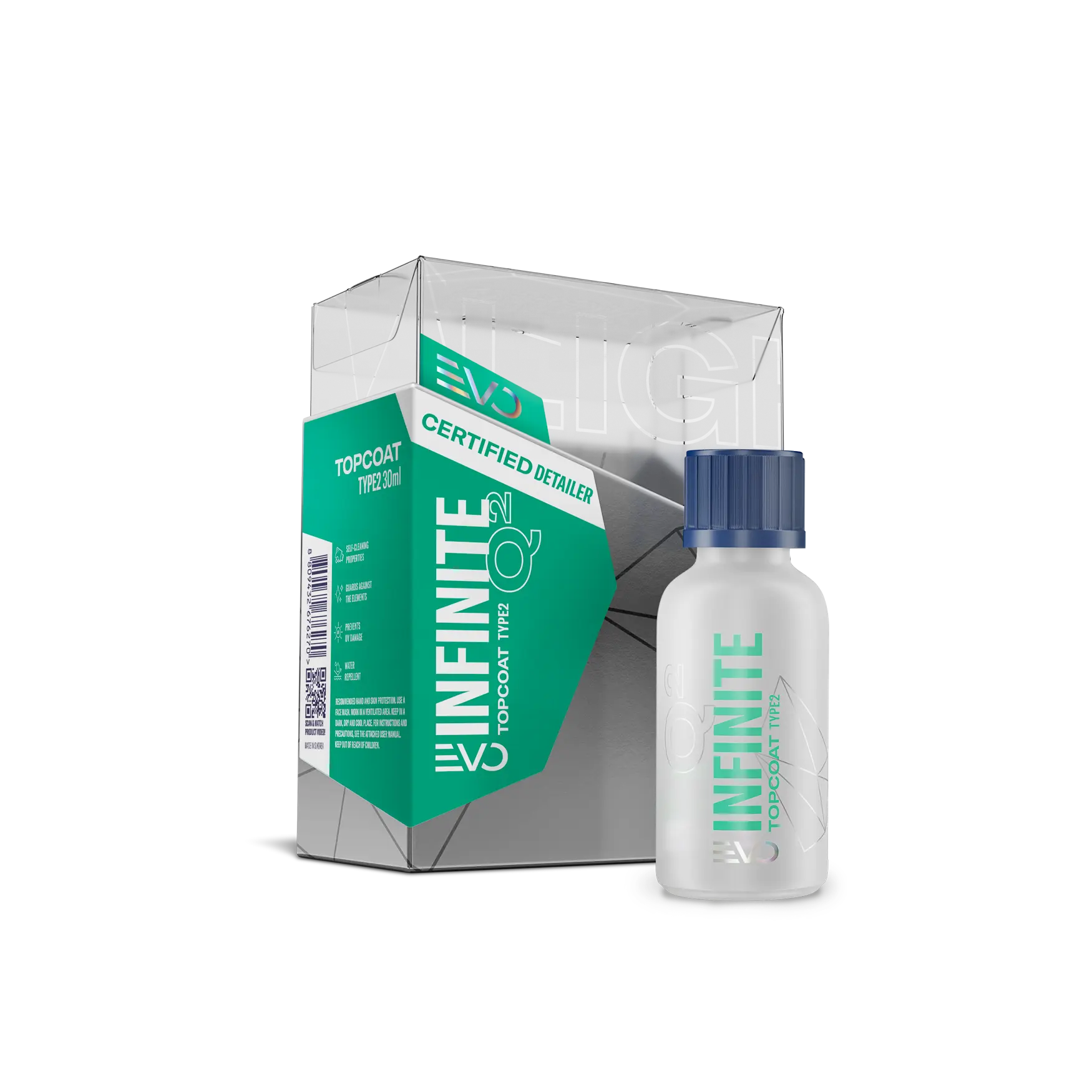 Gyeon Q² INFINITE TopCoat Type 2 boosts gloss and slickness while extending durability of base ceramic coatings.