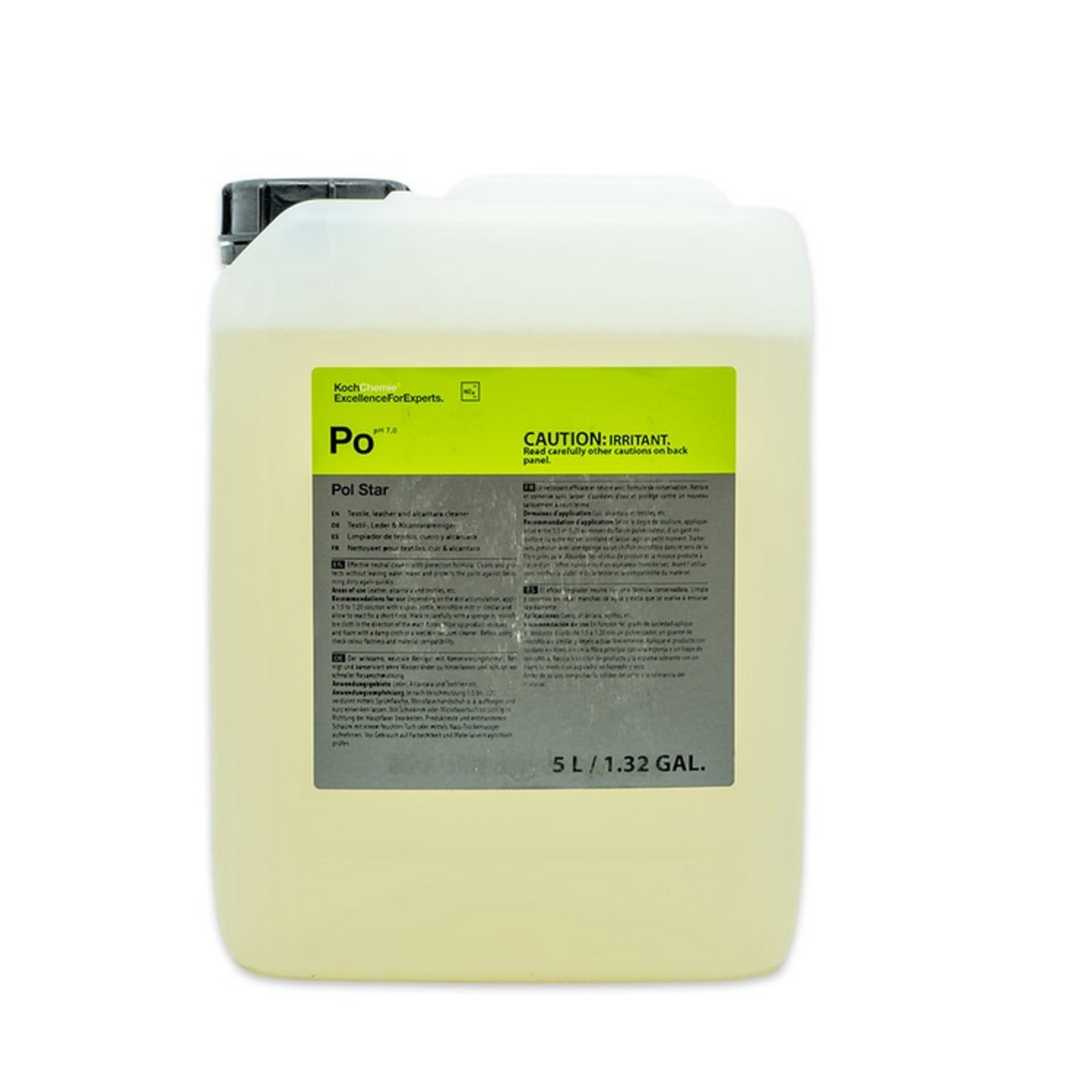 5L Koch-Chemie Pol Star gentle interior cleaner for fabric, leather, and Alcantara surfaces.