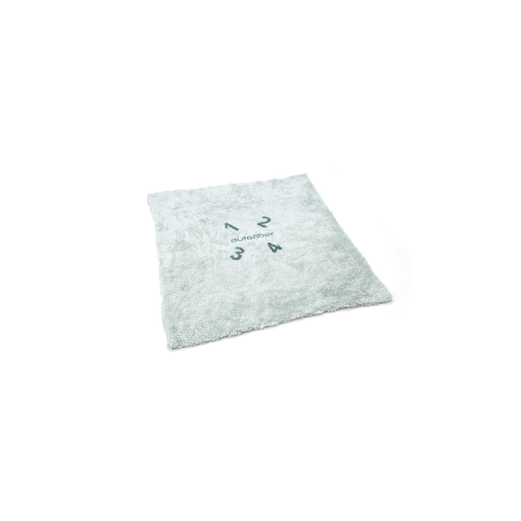 Autofiber Korean Quadrant Wipe Plush Microfiber Coating Towel with numbered quadrant design for precise coating and buffing.