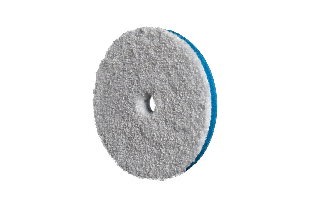 Close-up of RUPES D-A COARSE Microfiber Extreme Cut Pad showing specialized microfiber material for fast cutting.