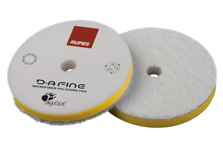 RUPES D-A FINE Microfiber Polishing Pad for quick removal of moderate defects and a high degree of finish quality.