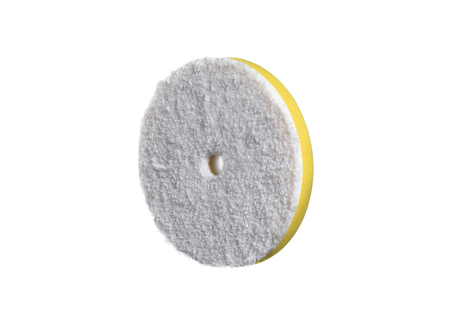 Close-up of RUPES D-A FINE Microfiber Polishing Pad showing the specialized microfiber material for moderate defect removal.
