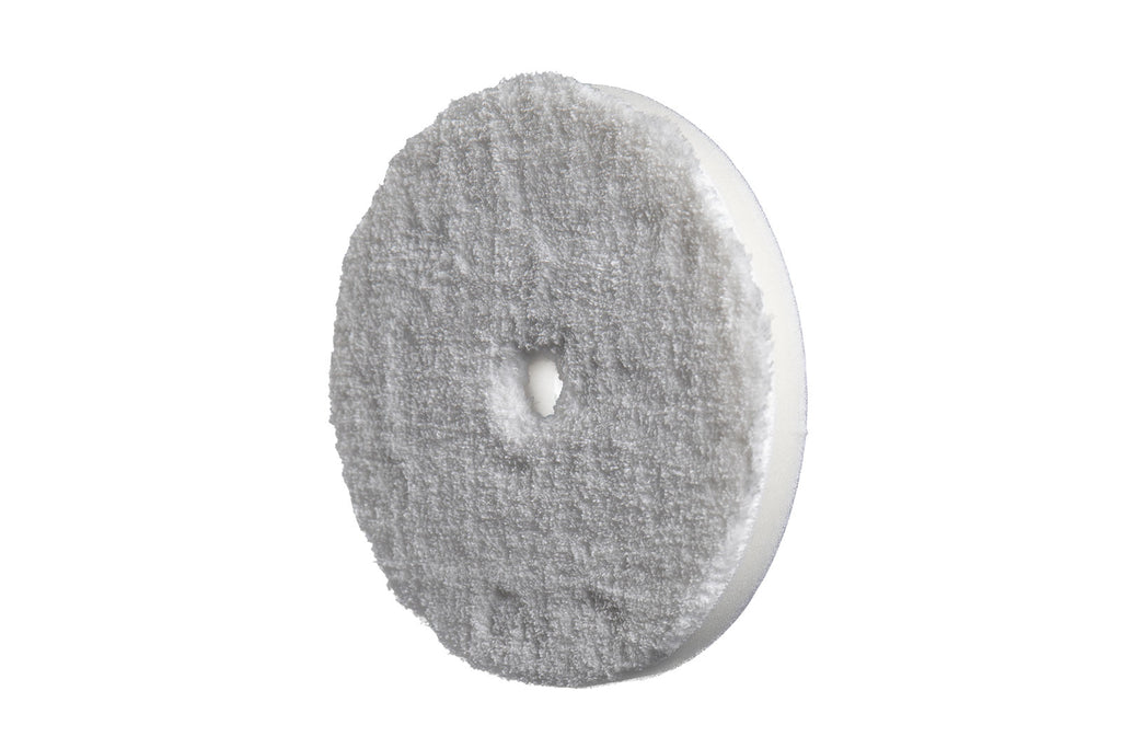 Close-up of RUPES D-A ULTRA-FINE Microfiber Polishing Pad showing unique microfiber material for fine polishing.