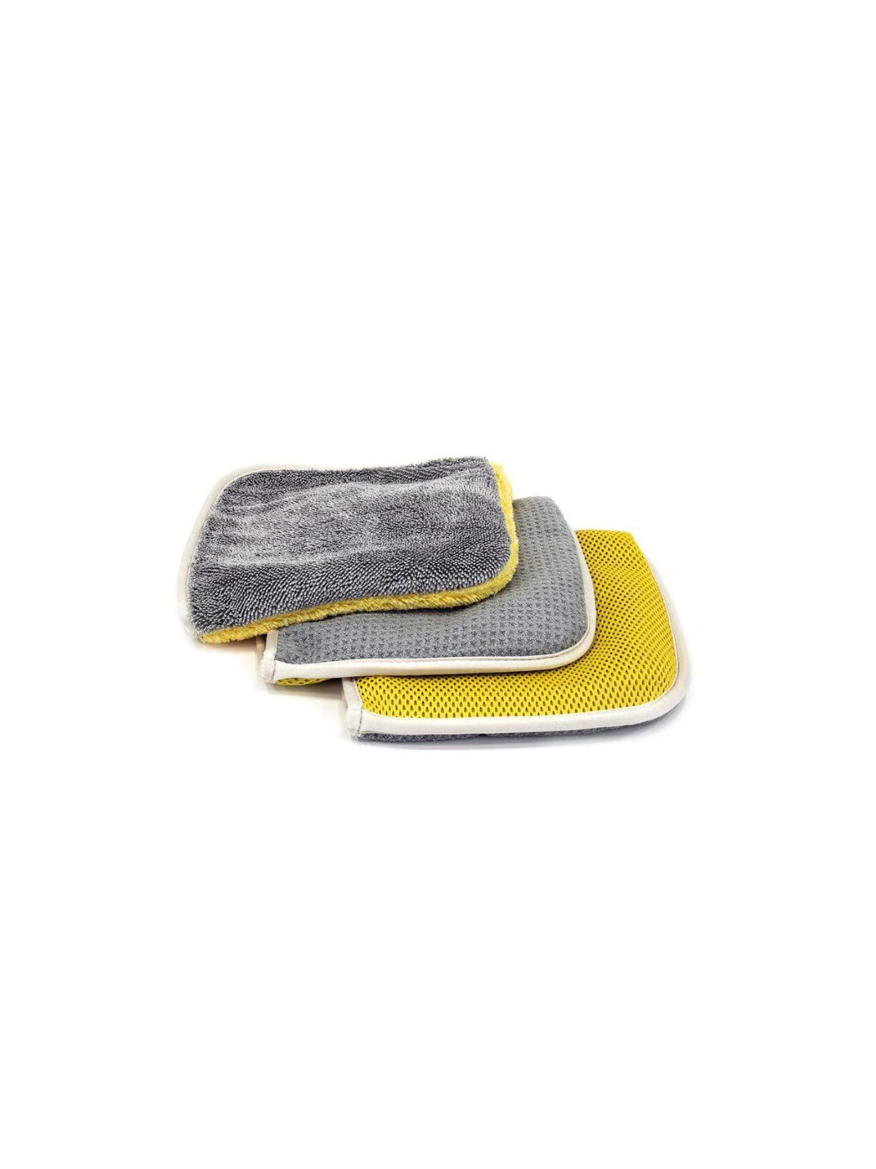 3-pack Autofiber Multi Flip Four Weave Microfiber Towel with 4 weaves for versatile cleaning of glass, paint, and interiors.