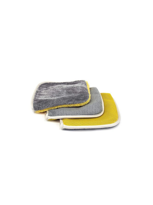 3-pack AutoFiber Multi Flip Four Weave Microfiber Towel with 4 weaves for versatile cleaning of glass, paint, and interiors.