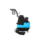 Mytee Lite 8070 Heated Carpet Extractor in blue with wheels and hose ports, built for mobile detailing and upholstery work.