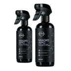 Two bottles of Nasiol Magic APC, an all-purpose interior cleaner for removing dirt and stains from car interiors.