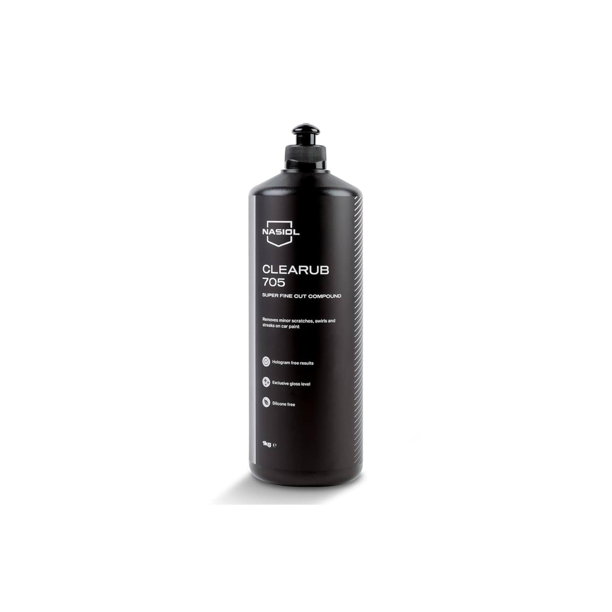 Nasiol CleaRub 705 Super Fine Cut Compound removes micro swirls and haze, achieving a deep gloss and perfect mirror finish.