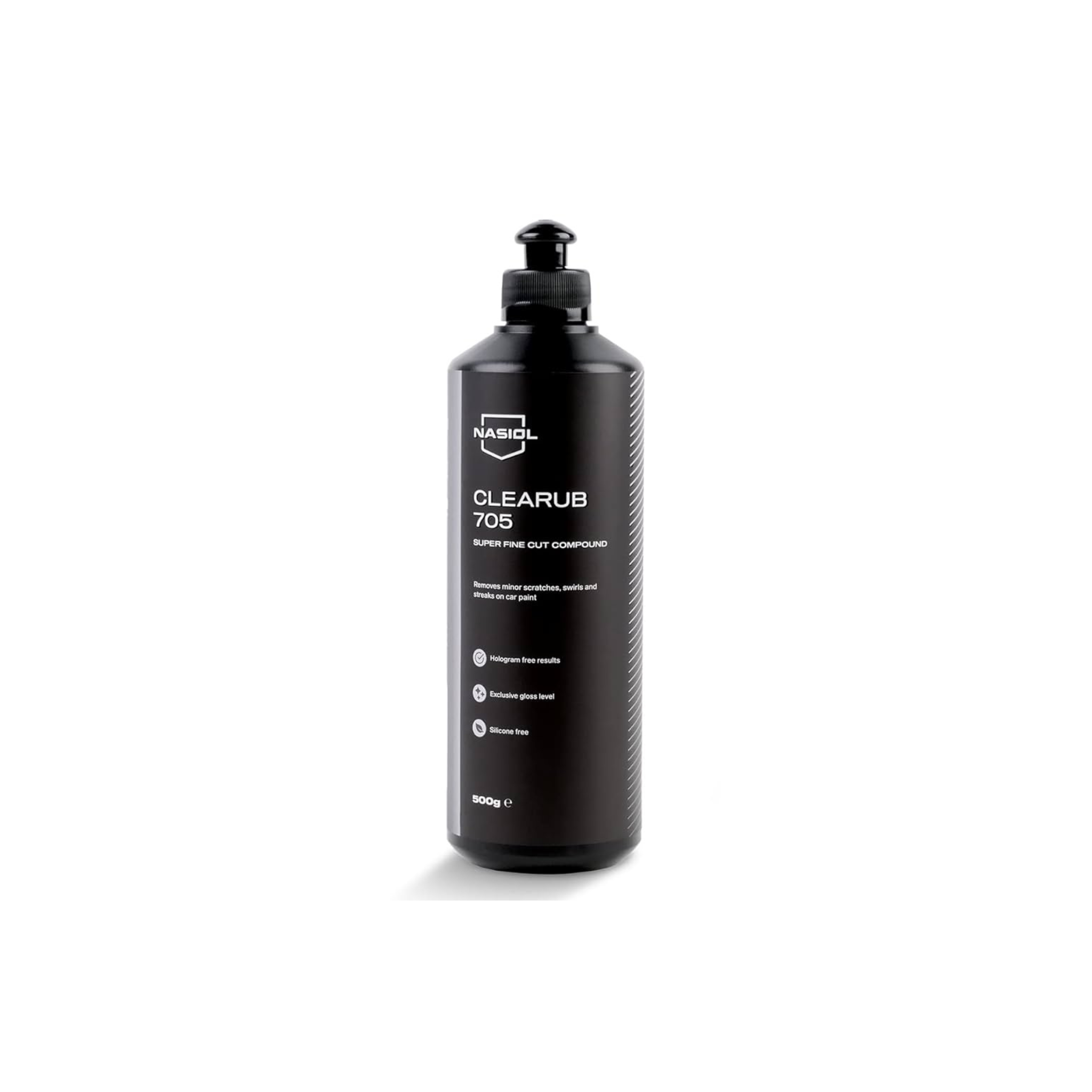 Nasiol CleaRub 705 Super Fine Cut Compound removes micro swirls and haze, achieving a deep gloss and perfect mirror finish.