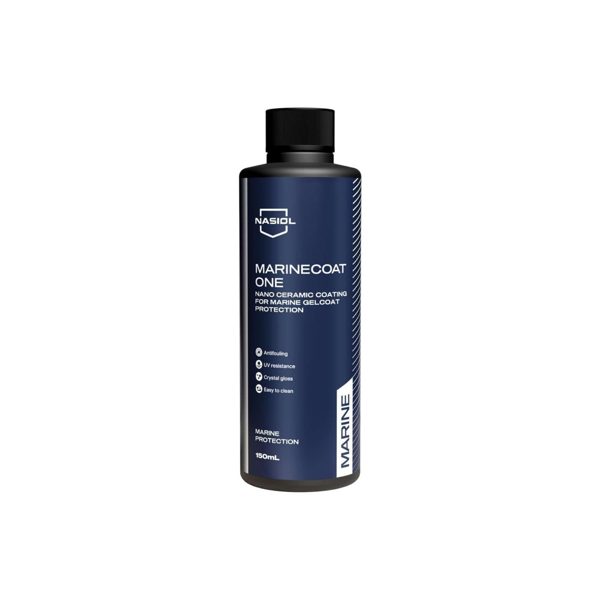 Bottle of Nasiol MarineCoat One, a nano ceramic coating for durable protection of marine gelcoat against water and UV damage.