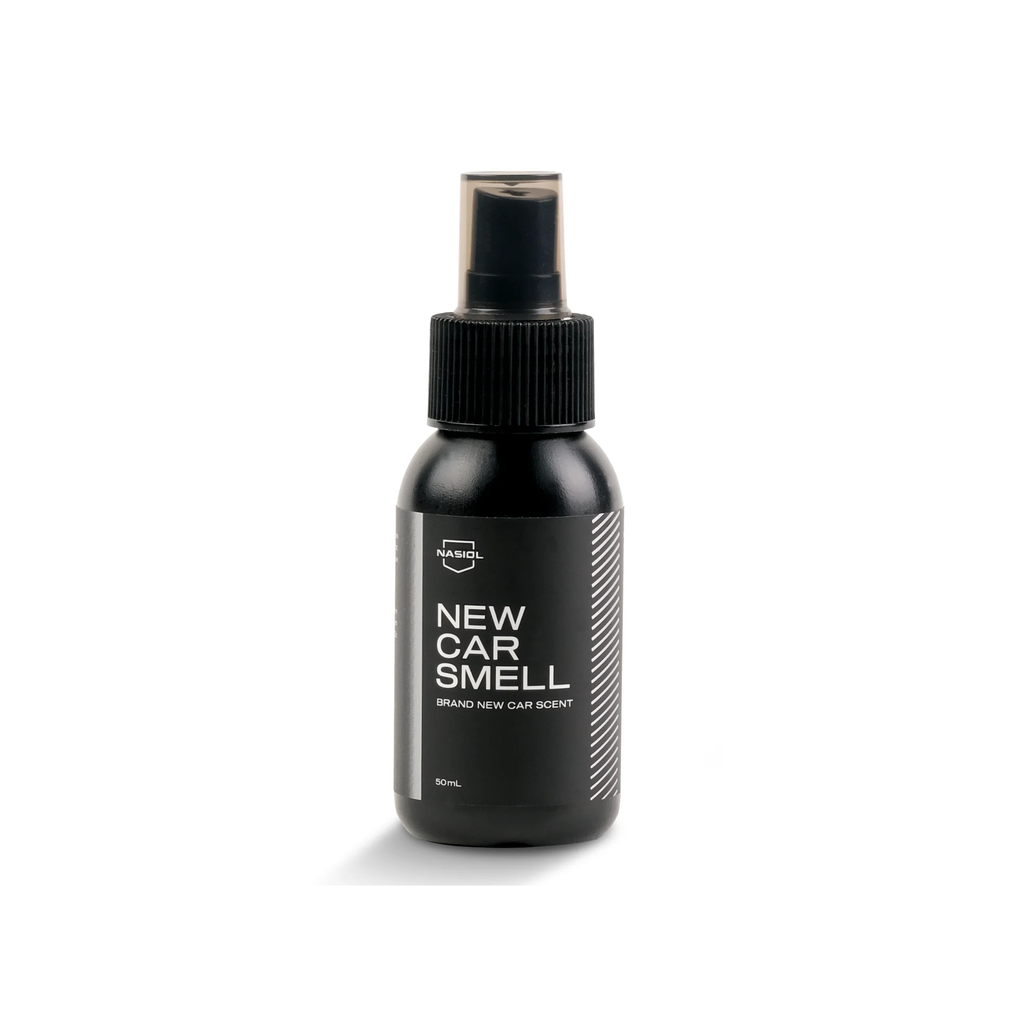 50mL bottle of Nasiol New Car Smell, a long-lasting essence that adds a new car scent to any vehicle regardless of age.
