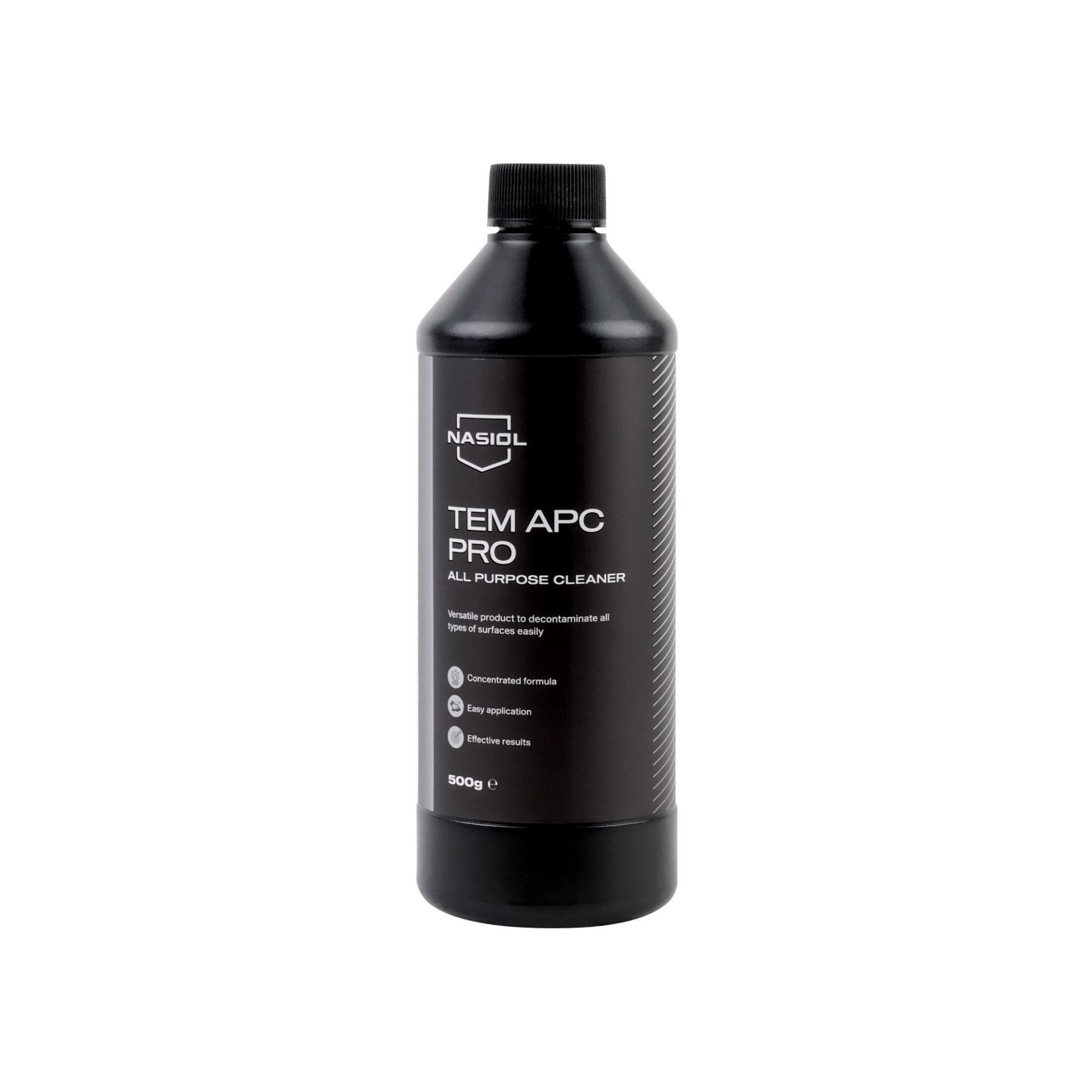 Bottle of Nasiol TEM APC Pro, a powerful all-purpose cleaner for interior and exterior vehicle detailing and stain removal.