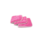 Pink Autofiber Double Flip Rinseless Car Wash Microfiber Towels, 3-pack, for rinseless car washing and detailing.