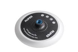 RUPES 165mm Velcro backing pad for LH19E rotary polisher, with M14 thread and ventilation holes for heat dissipation.
