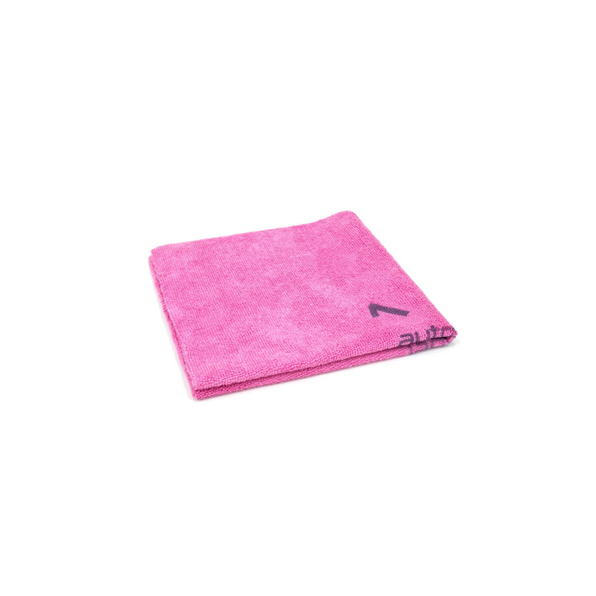 Pink Autofiber Quadrant Wipe Microfiber Leveling Towel, with numbered quadrants for coating application and leveling.