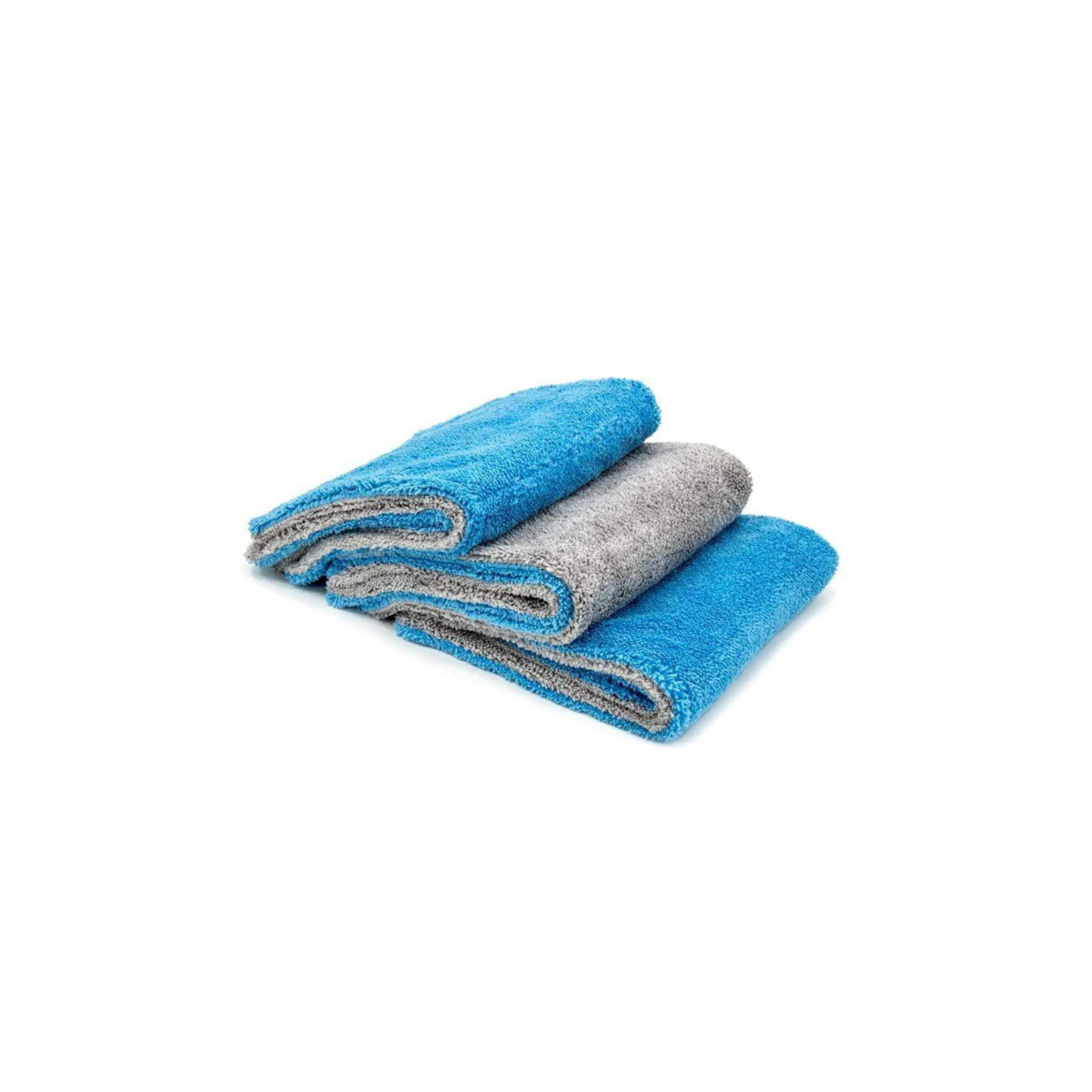 Blue Autofiber Royal Plush Detailing Towel, 3-pack, 700GSM double pile microfiber for ultra-soft buffing and drying.