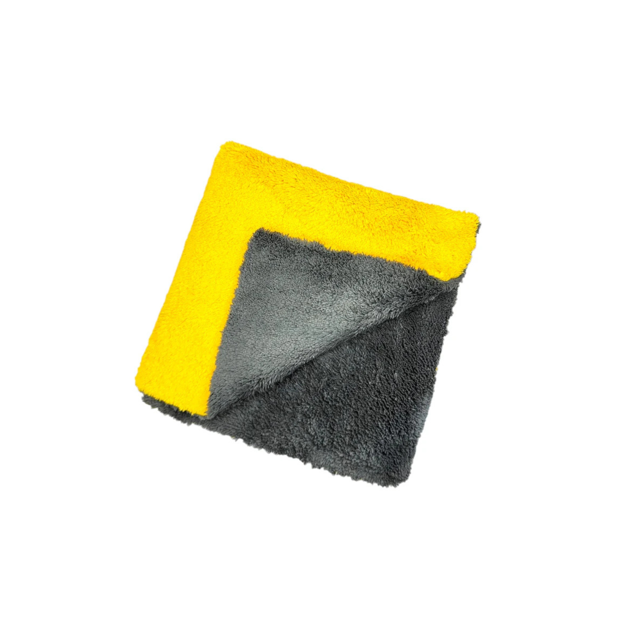 Yellow Autofiber Royal Plush Detailing Towel, 700GSM double pile microfiber for ultra-soft buffing and drying.
