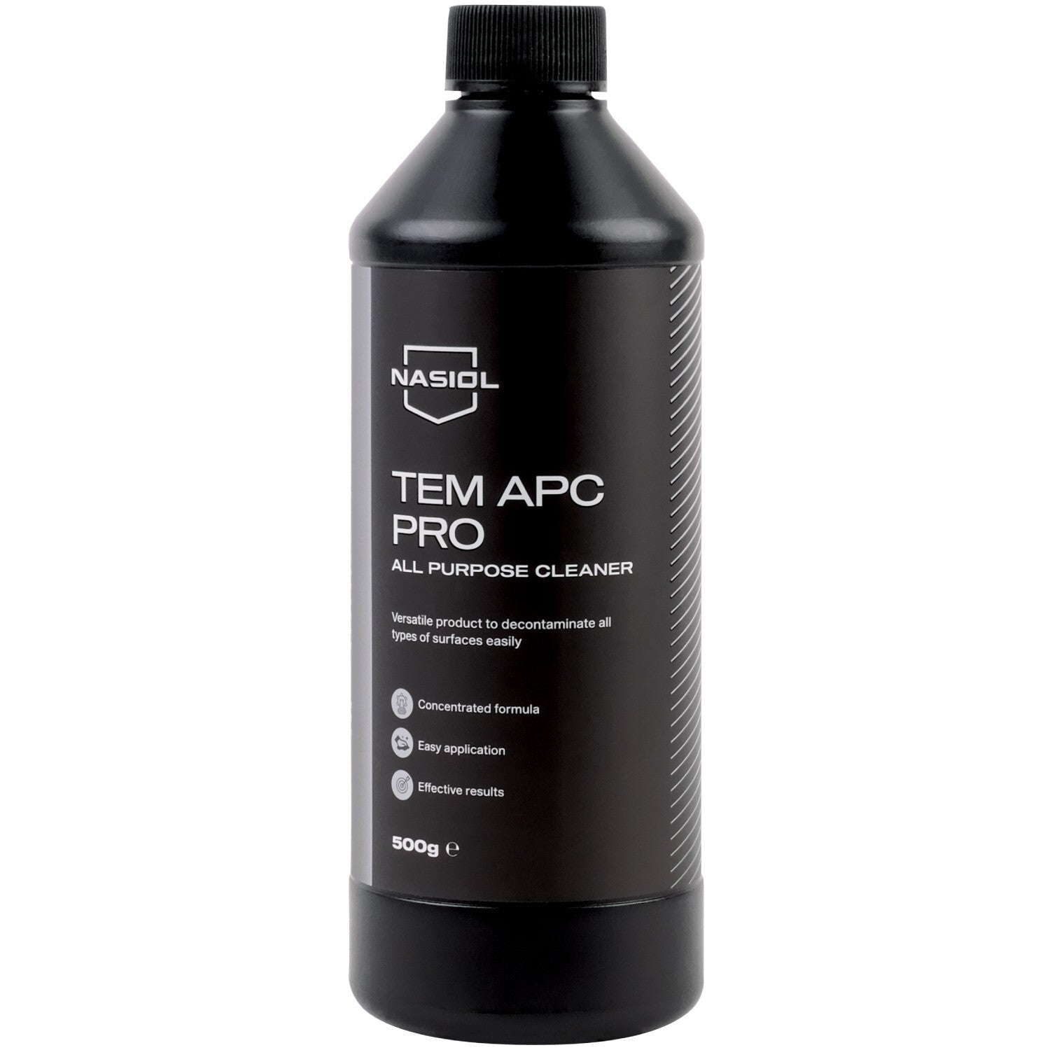 Bottle of Nasiol TEM APC Pro, a powerful all-purpose cleaner for interior and exterior vehicle detailing and stain removal.