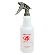 Empty P&S spray bottle with trigger for use with diluted chemicals or ready-to-use detailing products.