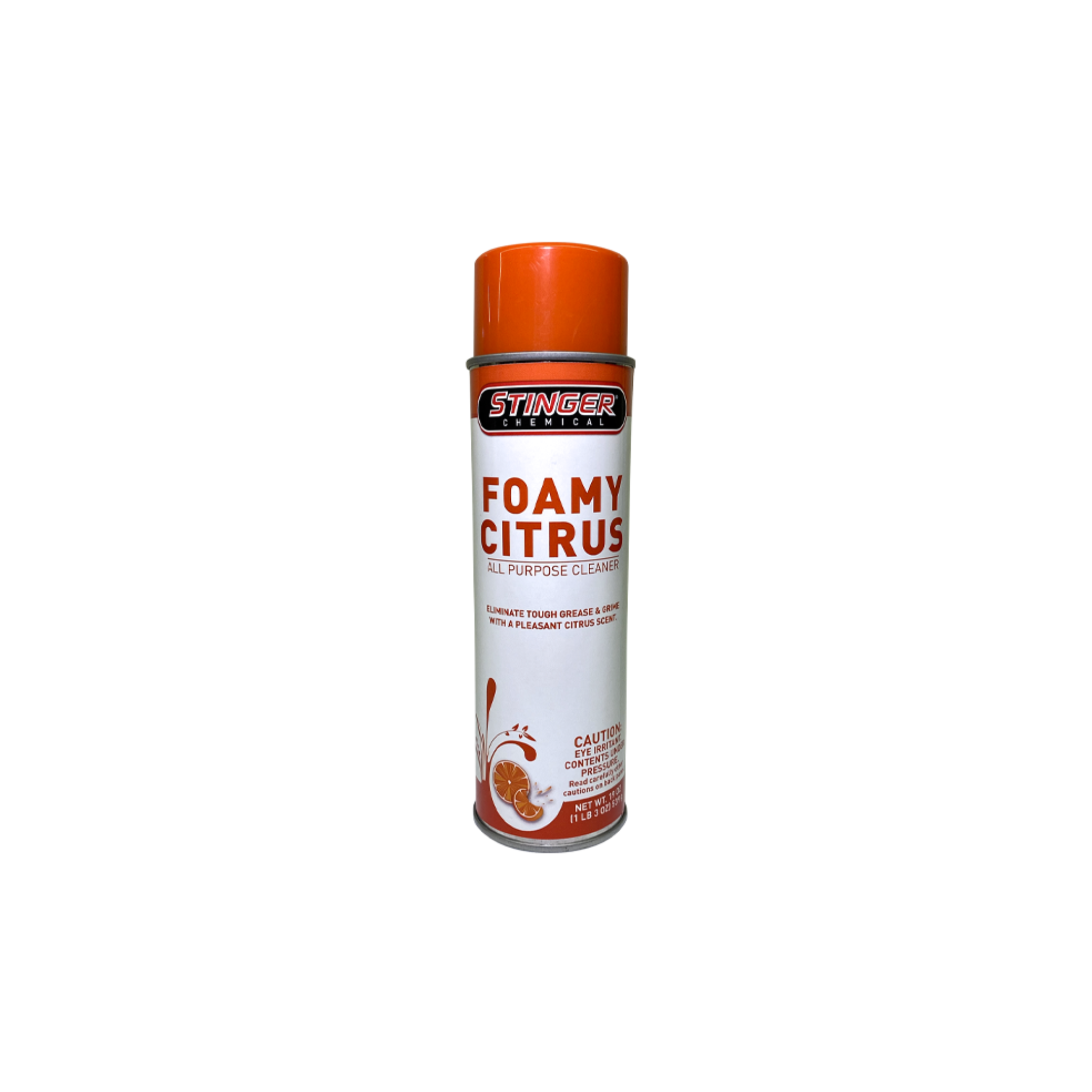 STINGER 600 FOAMY CITRUS ALL-PURPOSE CLEANER, clinging foam degreaser with orange scent for tough grime on all surfaces.