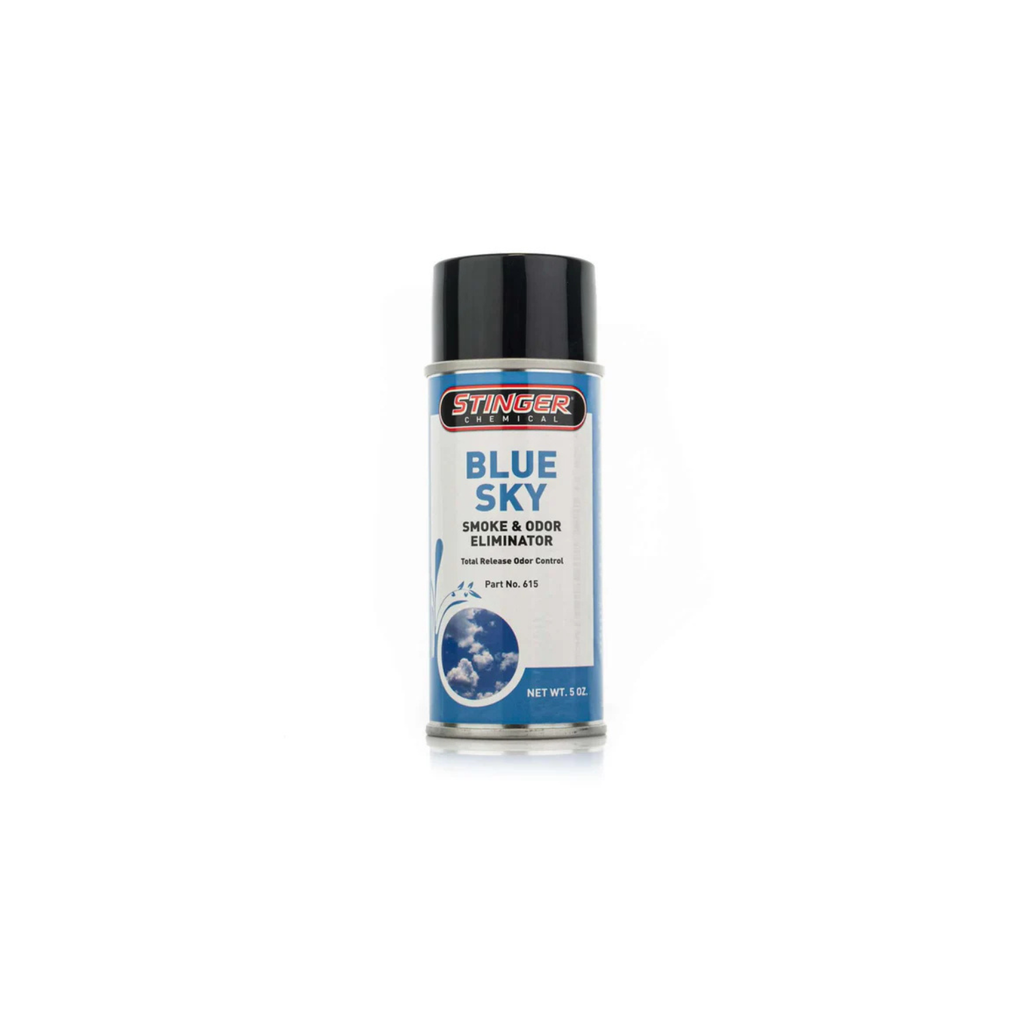 Stinger 5OZ Aerosol Odor Bomb (615 BLUE SKY) eliminates strong odors like smoke, mildew, and decay.