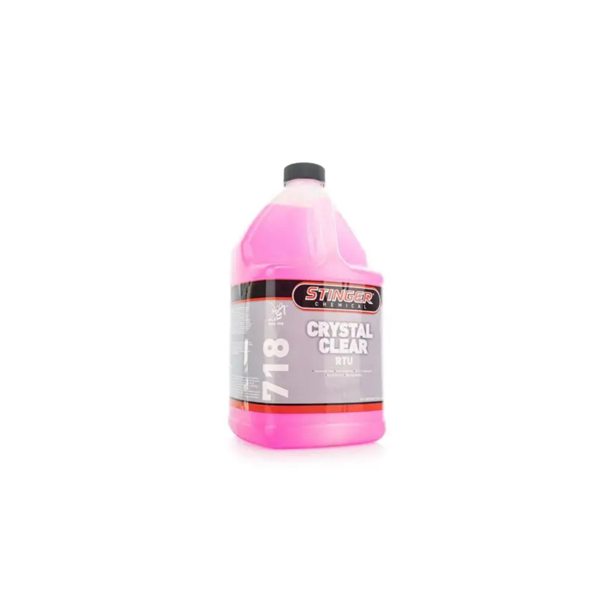 STINGER 718 CRYSTAL CLEAR RTU cleans glass, mirrors, and chrome; removes grime and bugs for a streak-free, polished finish.