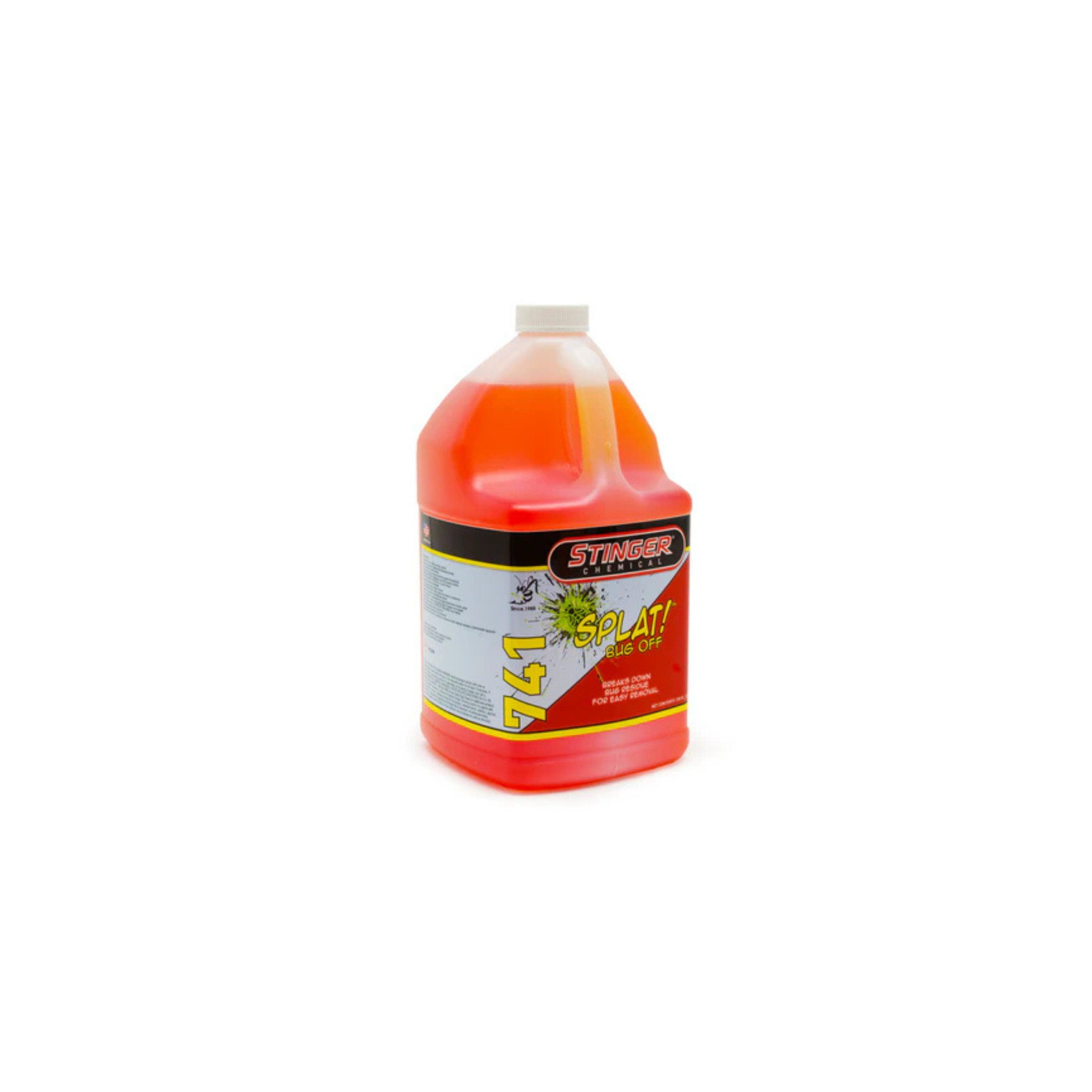 1G of STINGER 741 SPLAT! BUG OFF safely removes bugs and sap from all finishes; biodegradable and reactivates with water.