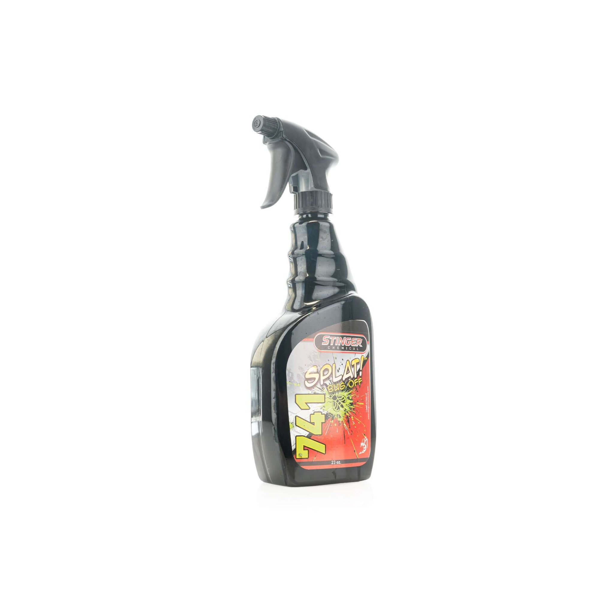 23oz of STINGER 741 SPLAT! BUG OFF safely removes bugs and sap from all finishes; biodegradable and reactivates with water.