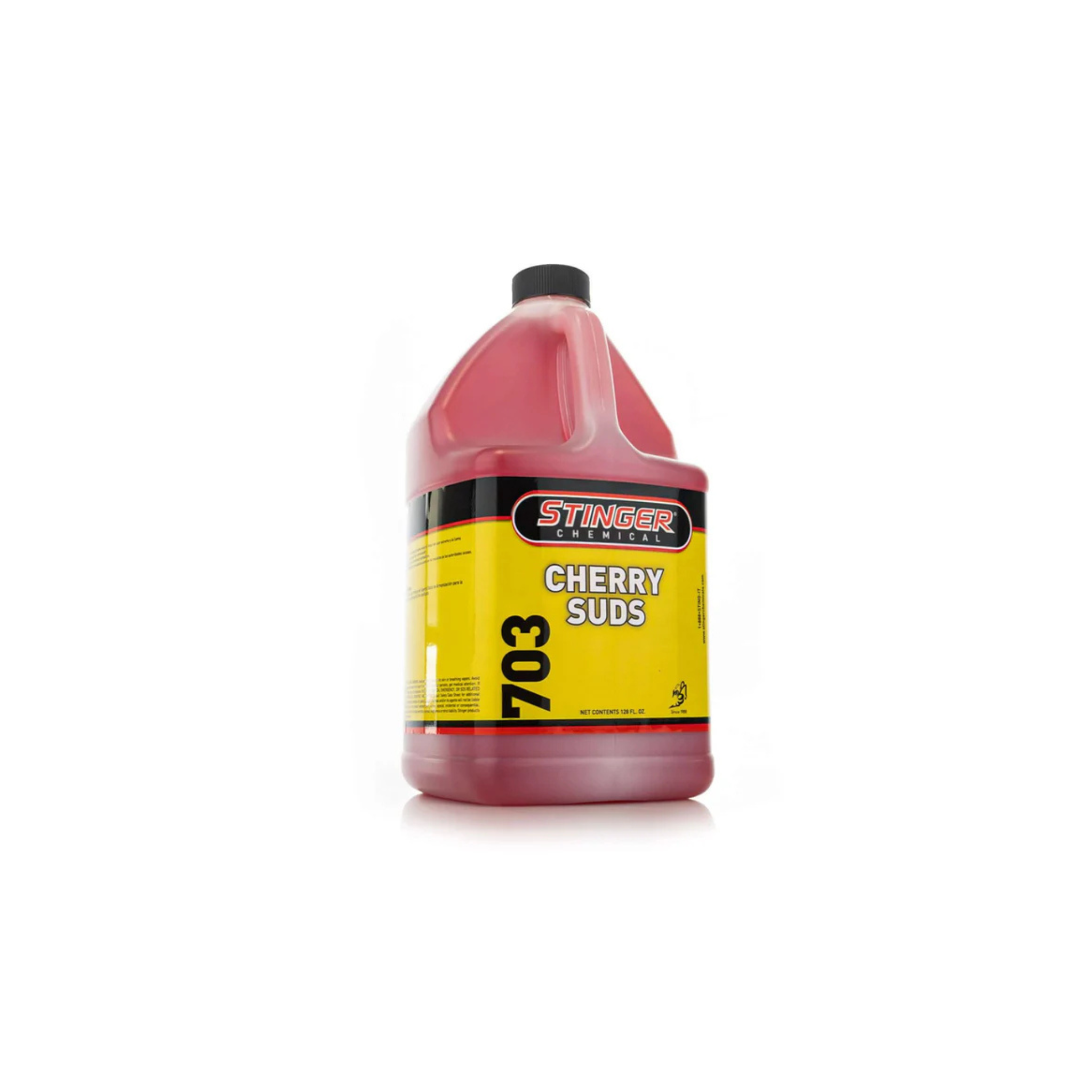 Stinger 703 CHERRY SUDS is a thick, high-foaming soap that safely lifts grime with long-lasting foam; ideal for foam cannons.